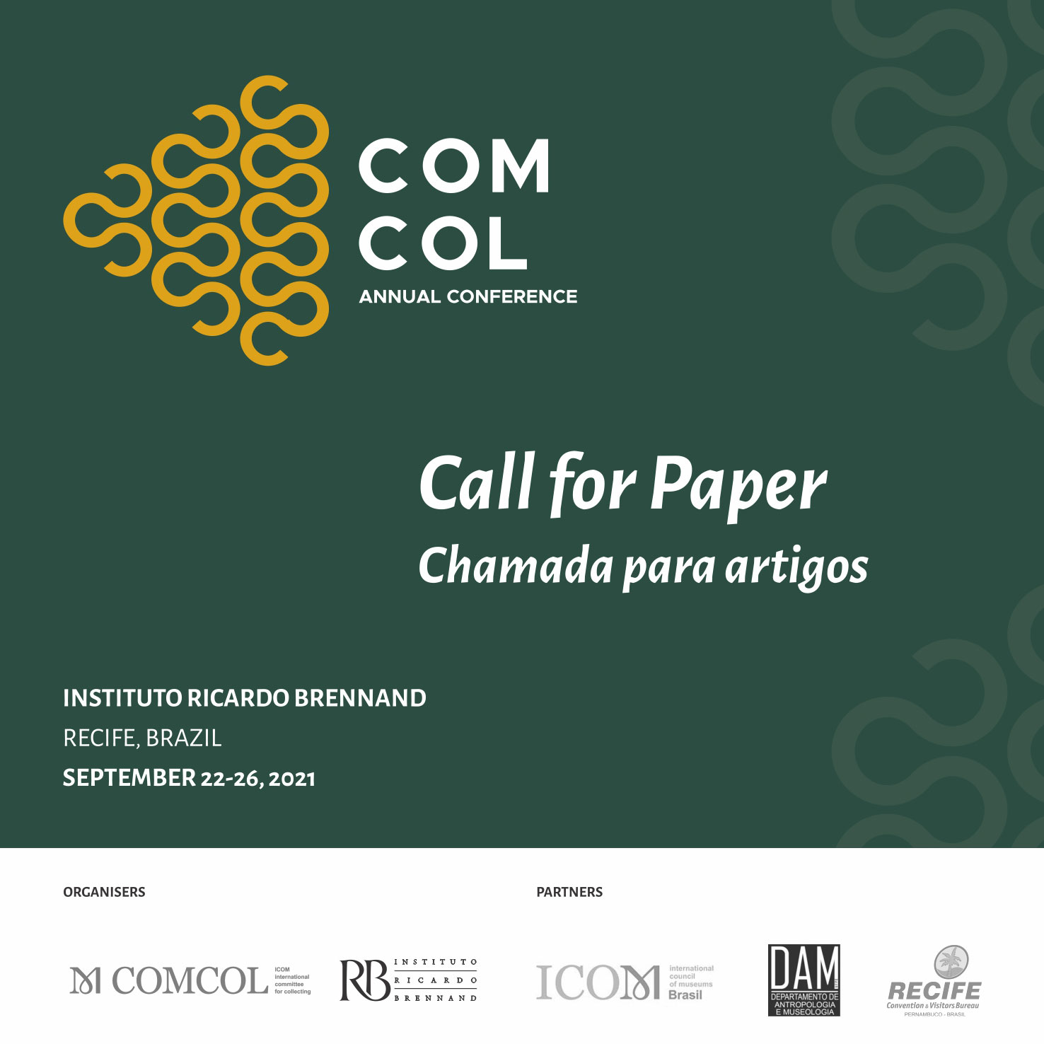 COMCOL 2021 Call for Papers. Recife, Brazil